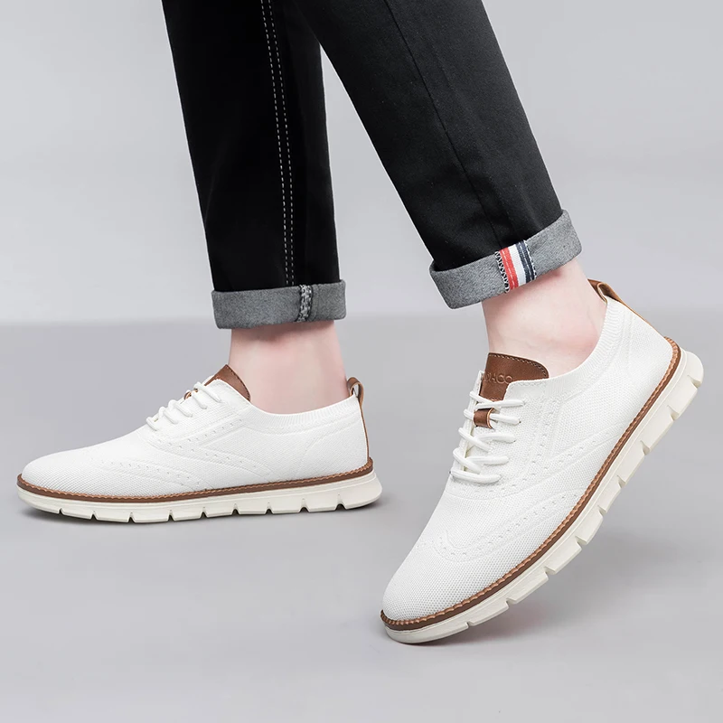 Дышащие сетчатые Спортивные Повседневные мужские туфли CLOHOO на плоской подошве