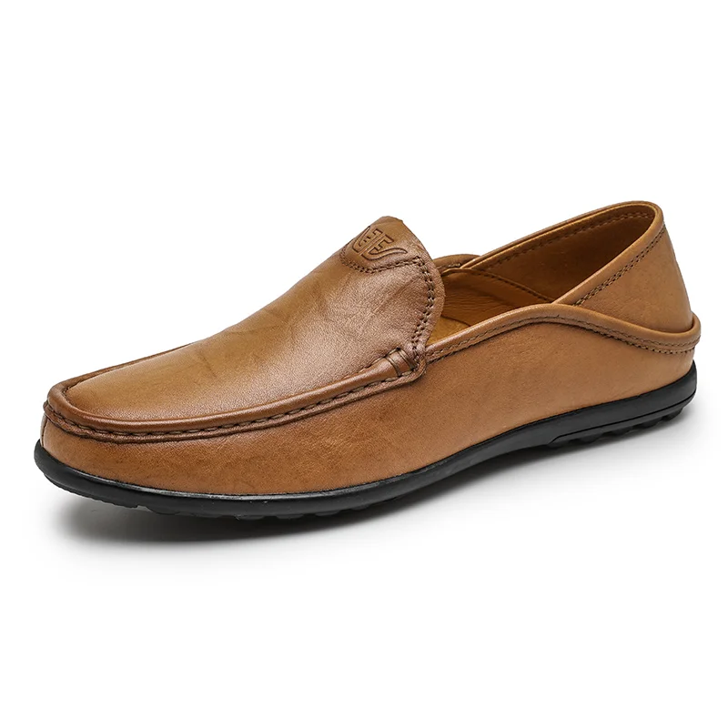 

Spring New Men's Genuine Leather Shoes Formal Gentleman's Business Men Casual Breathable Slip-On Loafers Moccasins Stylish