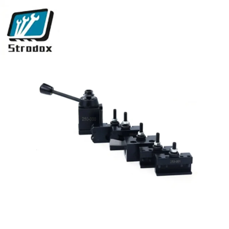 

250-111 Wedge Type Quick Change Tool Post Set GIB Tool Post Set Piston Type Post Tool Holder 1 Knife Holder 5 Knife Clamps