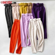 Tangada-pantalones de cintura alta para mujer...