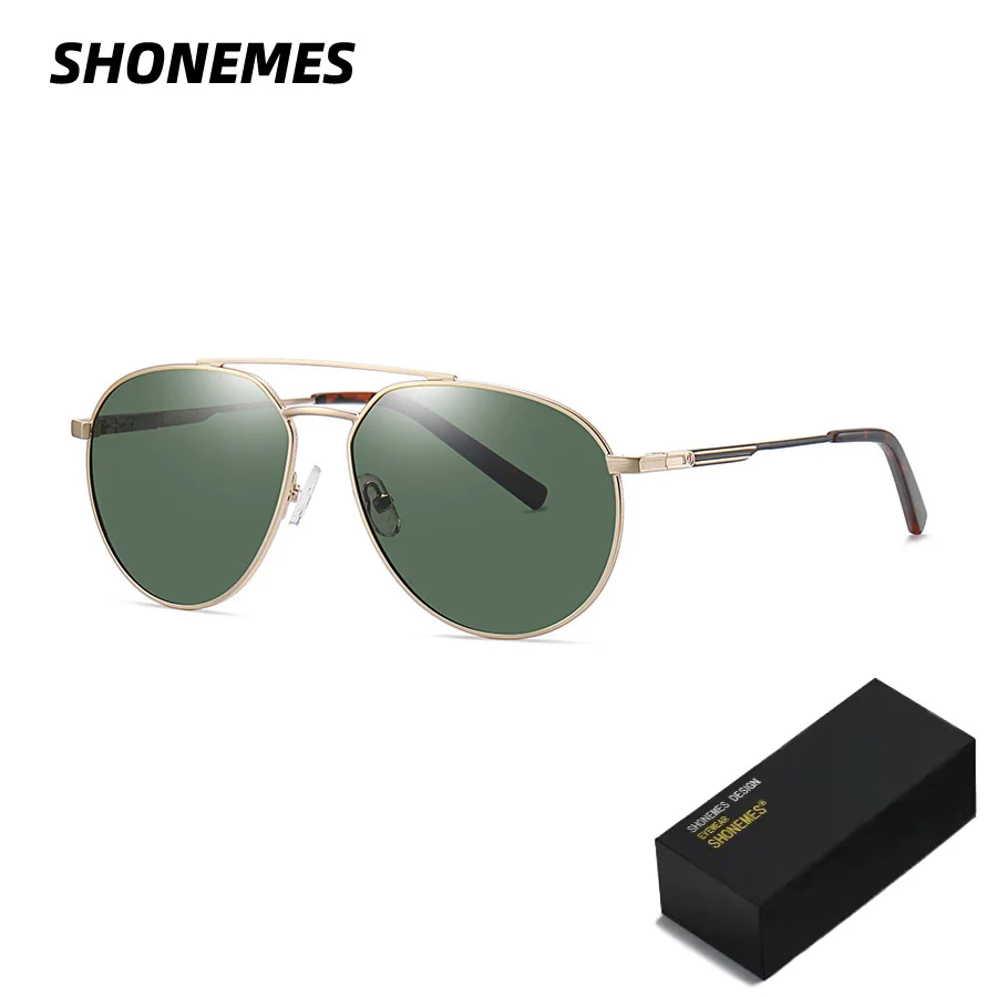 

SHONEMES Aviation Sunglasses Polarized Men's Shades 59-50-145 Metal Frame Fashion Driving Sun Glasses for Male
