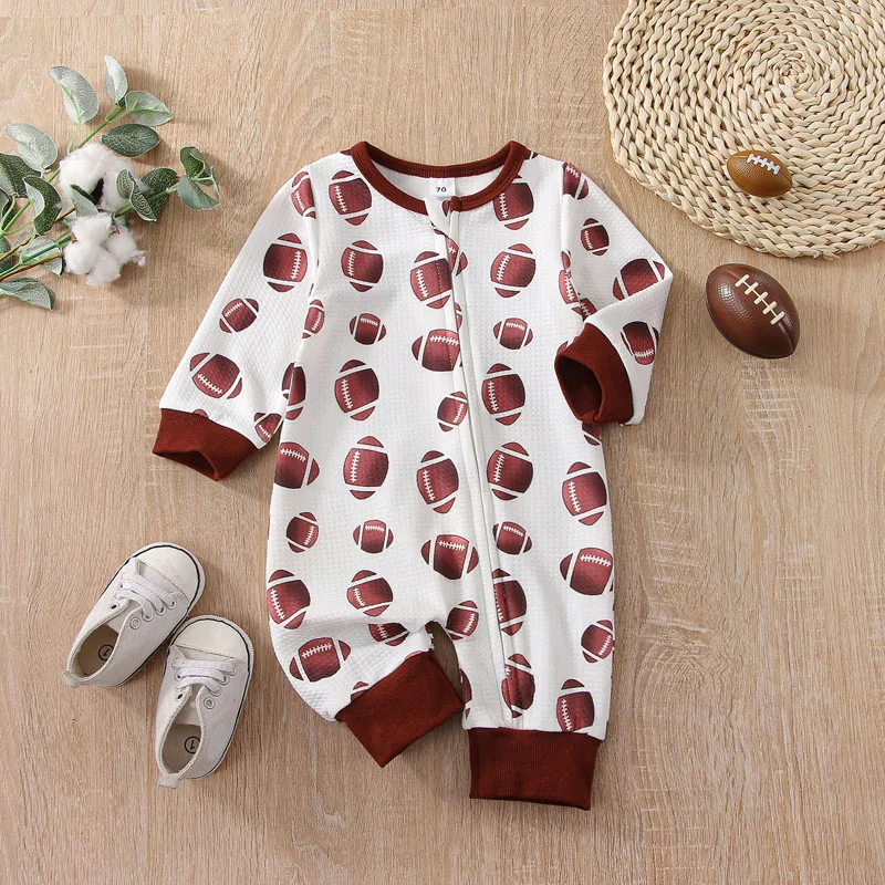 

Детский комбинезон на молнии, с круглым вырезом и принтом лося