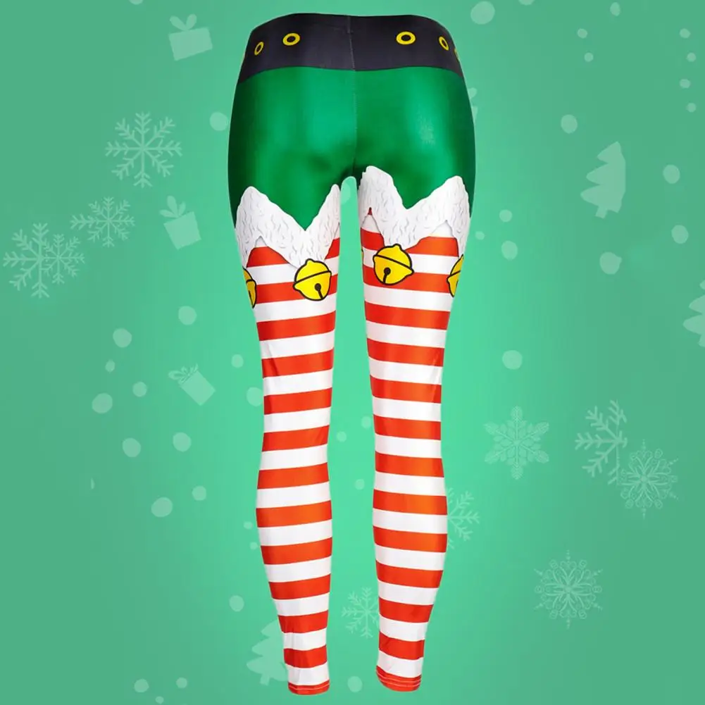 

Festival Leggings Breathable Women Leggings Straight Women Xmas 3D Striped Fake Belt Print Skinny Leggings Cold Resistant