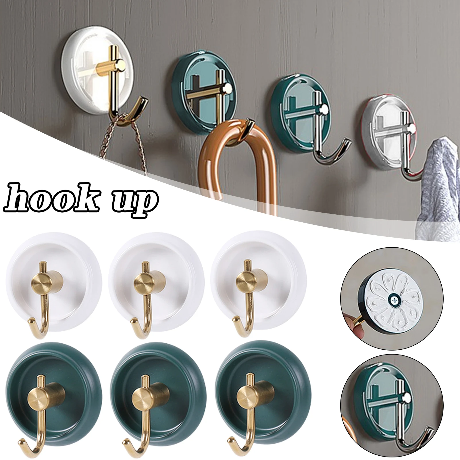 

3pcs Wall Mounted Hook for Hanging Self-Adhesive Key Holder Towel Hanger Storage Rack Bathroom Organizer