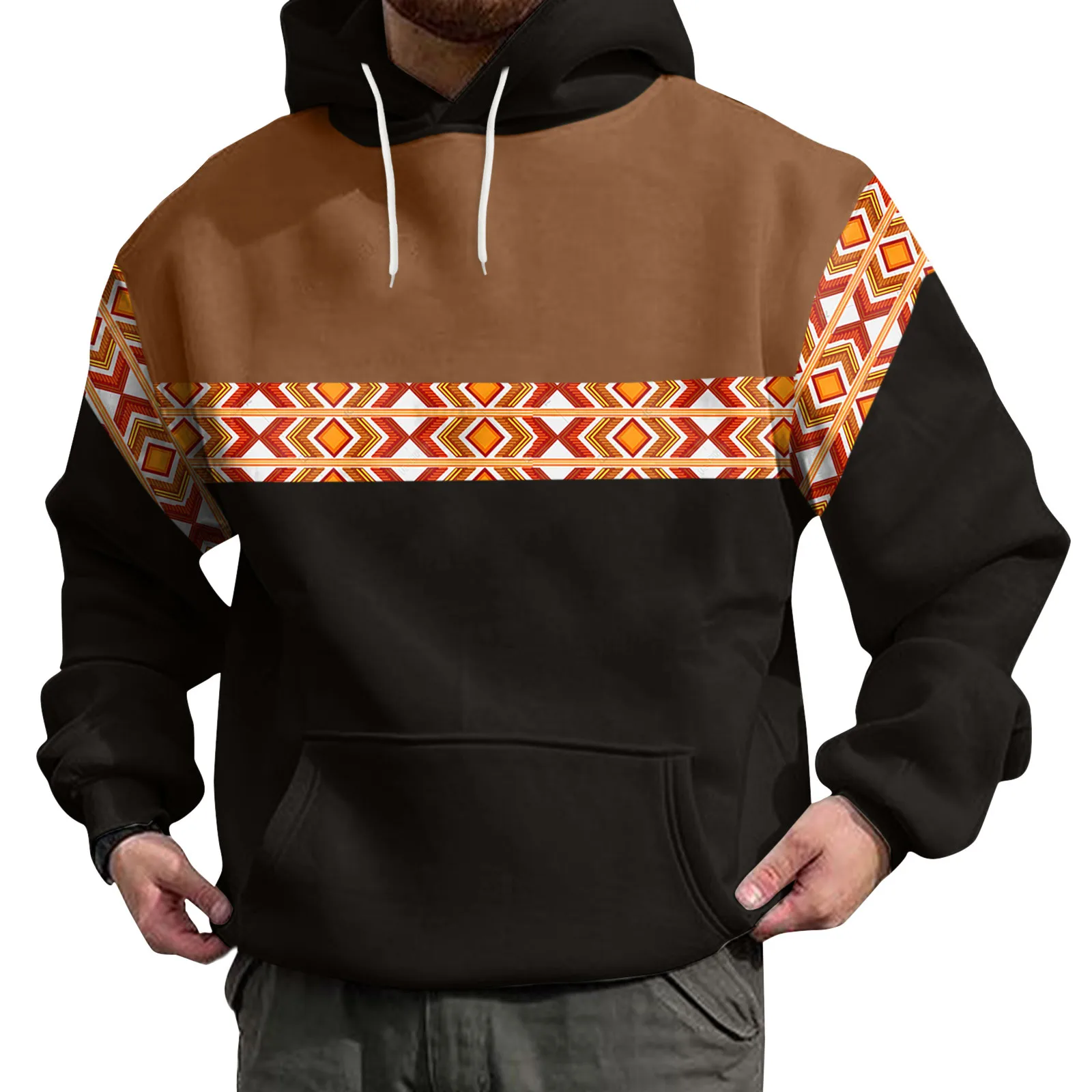 

Men Winter Spring Casual O Neck Long Sleeve 3D Printed Hooded Sweatshirt Top Blouse Winged Sweatshirts