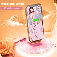 universal led qi wireless charge dock 10w angel wing fast wireless charger for cellphone pro x xr 8 plus mobile phone x6ha