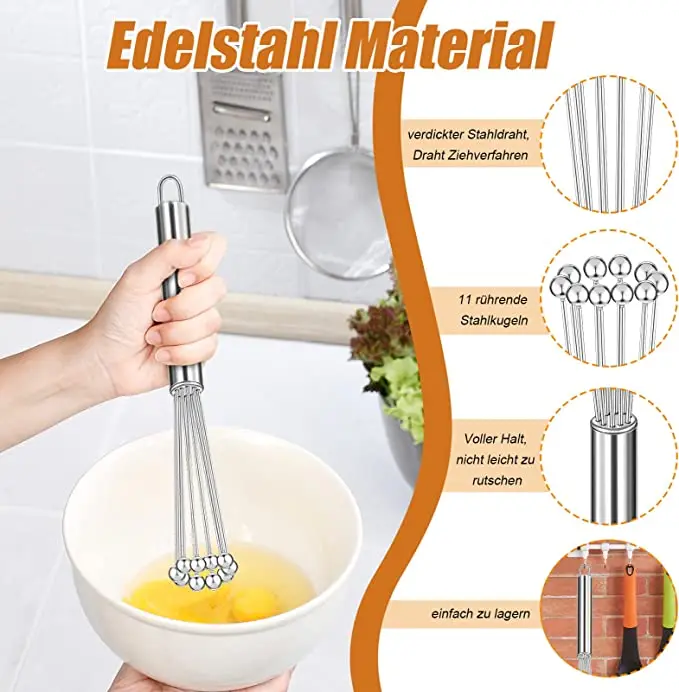 

2 шт., венчик для взбивания яиц из нержавеющей стали