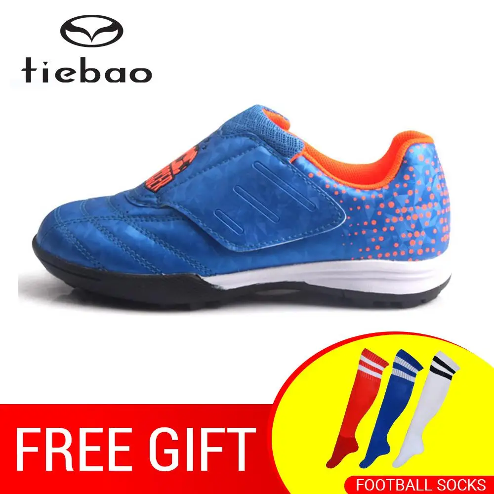 

TIEBAO Children TF Turf Rubber Soles Kids Football Boots Brethable Non-slip Soccer Shoes Sneakers Buy Shoes Get Free Socks