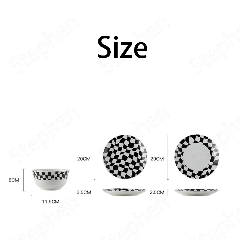 Креативная Шахматная решетчатая керамическая тарелка в скандинавском стиле