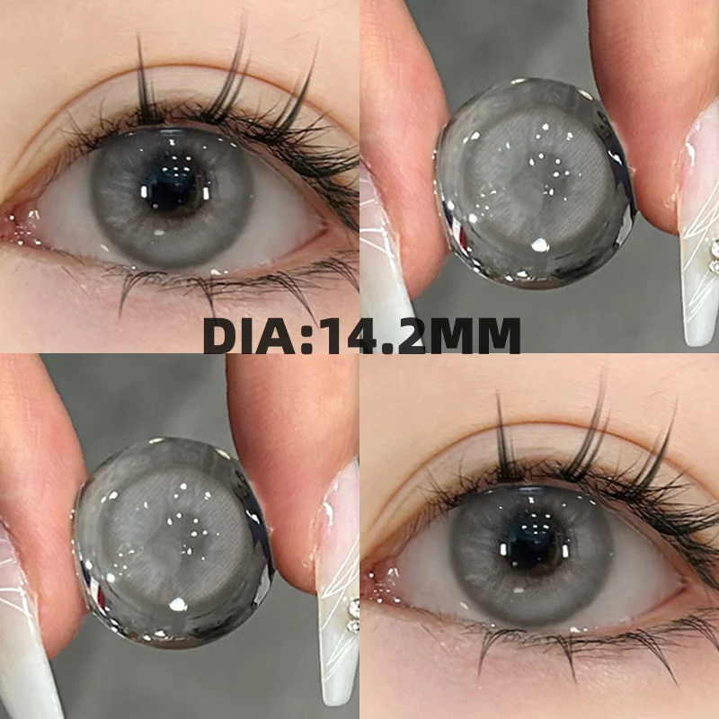 

MILL CREEK 2PCS Colored Contact Lenses For Eyes with Myopia Natural Grey Blue Contact Lens Beautiful Pupils Cosmetics Yearly Use