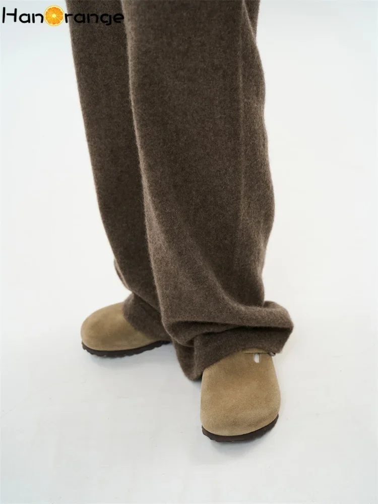 HanOrange 2024 зимние флисовые широкие брюки Lazy Yak женские мягкие липкие теплые