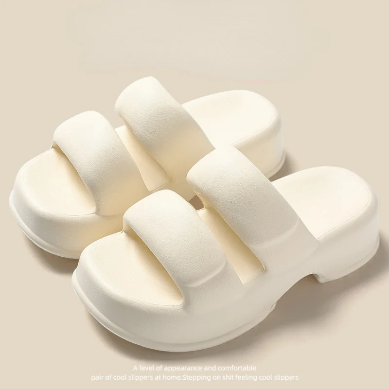 

Summer Women's Slippers High Heeled Trendy Designer Chunky Shoes Non-Slip Outdoor Beach Soft Sole Platform Ladies Walking Slides