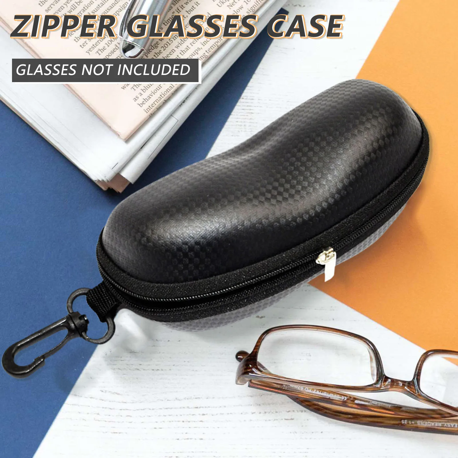 

Lattice Sunglasses Box, Black Pressure Resistant Glasses Box, Hook Zipper Box Transparent Box Glasses Case Pack FS99