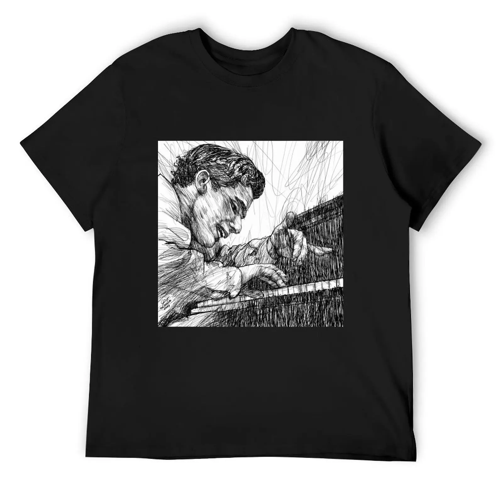 GLENN GOULD - чернильный портрет .2 Футболка для мальчика дешевые вещи винтажные