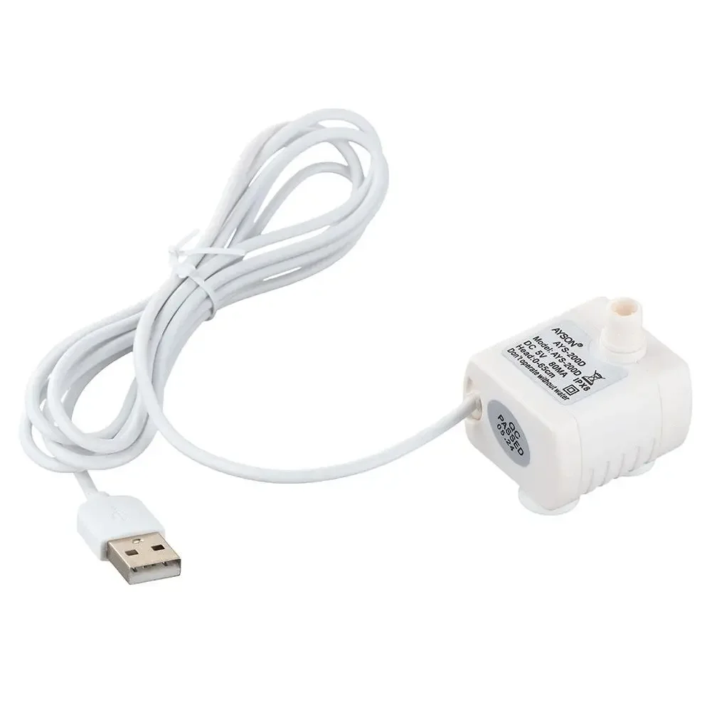 Фото Мини-погружной насос 200 л/ч, 2 Вт, USB DC 5 В, диспенсер для воды для домашних животных, ультра-тихий водяной насос DR-DC160, насосы для воды, бесщеточный двигатель Y9B8 №3
