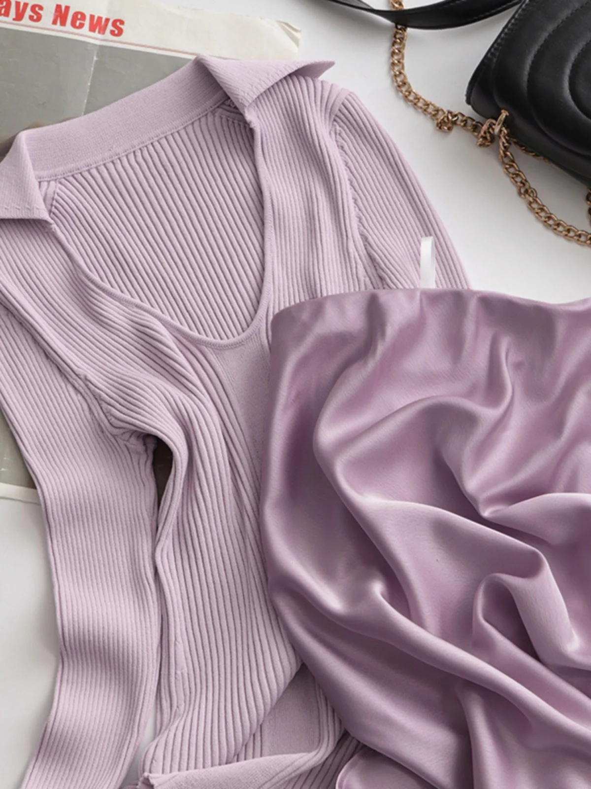 Тонкий облегающий трикотажный топ Zhao Lusi Высококачественные Универсальные