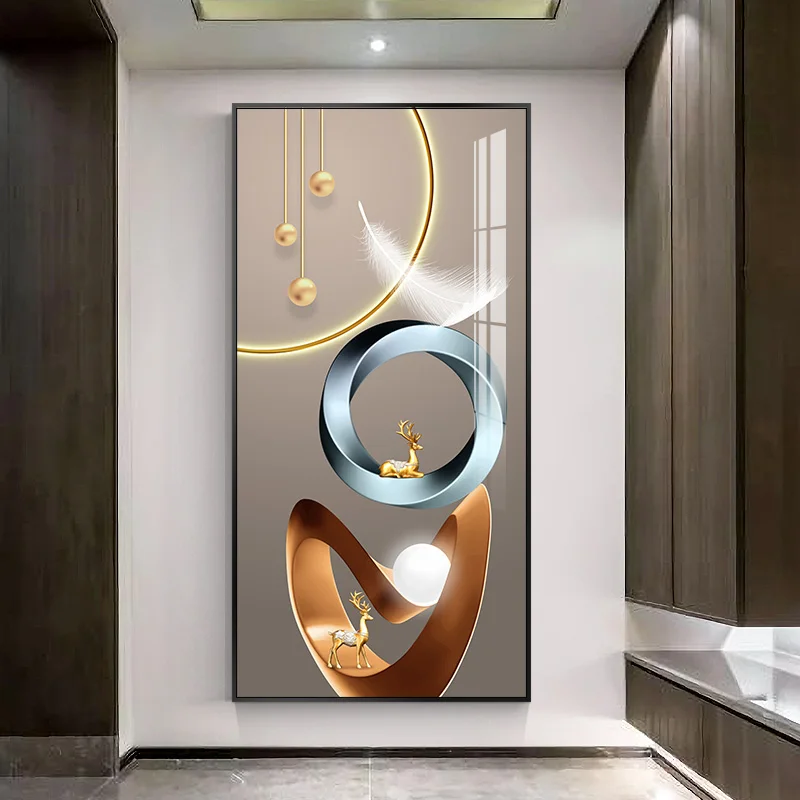 

vertical version, wall painting at the end of the corridor, background wall painting of the