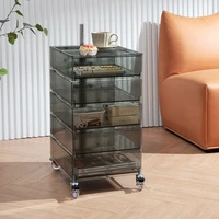 360%c2%b0 rotating bedside table bedroominswind cosmetic storage side table plastic drawer movable shelves cabinet