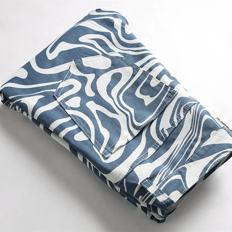 2022 New Fashion 3D Print Stretch Men Slim Jeans Long Trousers Casual Women Cotton Kpop Denim Pants Korean Clothes Moda Hombre