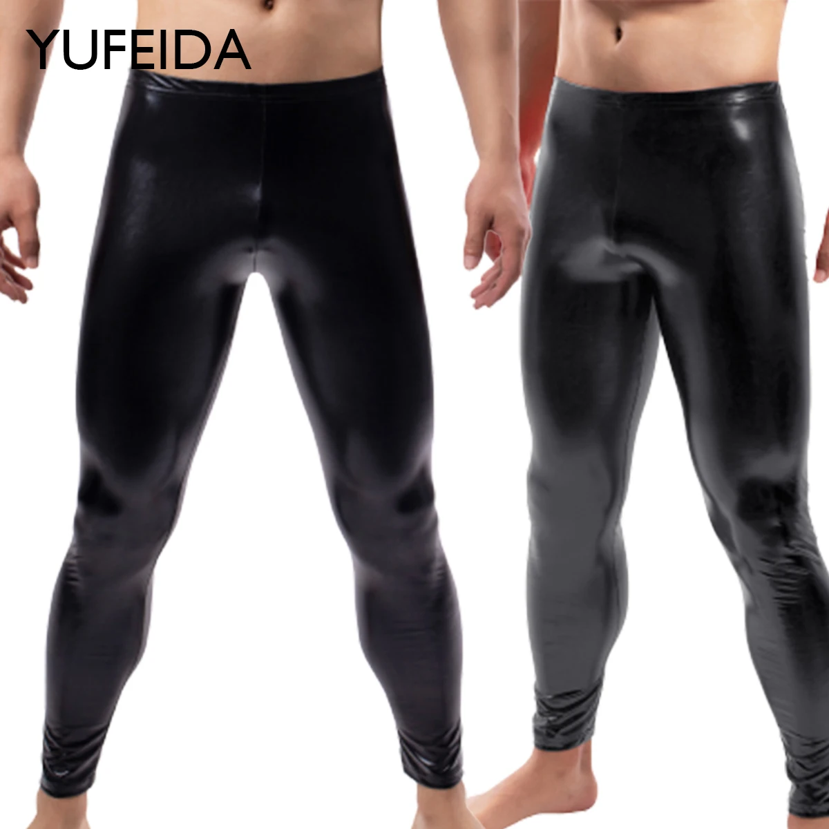 

Леггинсы YUFEIDA мужские из искусственной кожи, мотоциклетные трико, облегающие брюки, пикантные узкие брюки, клубная одежда
