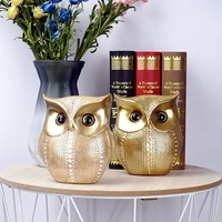 resin statue golden owl nordic abstract ornaments for figurines interior sculpture room home decor