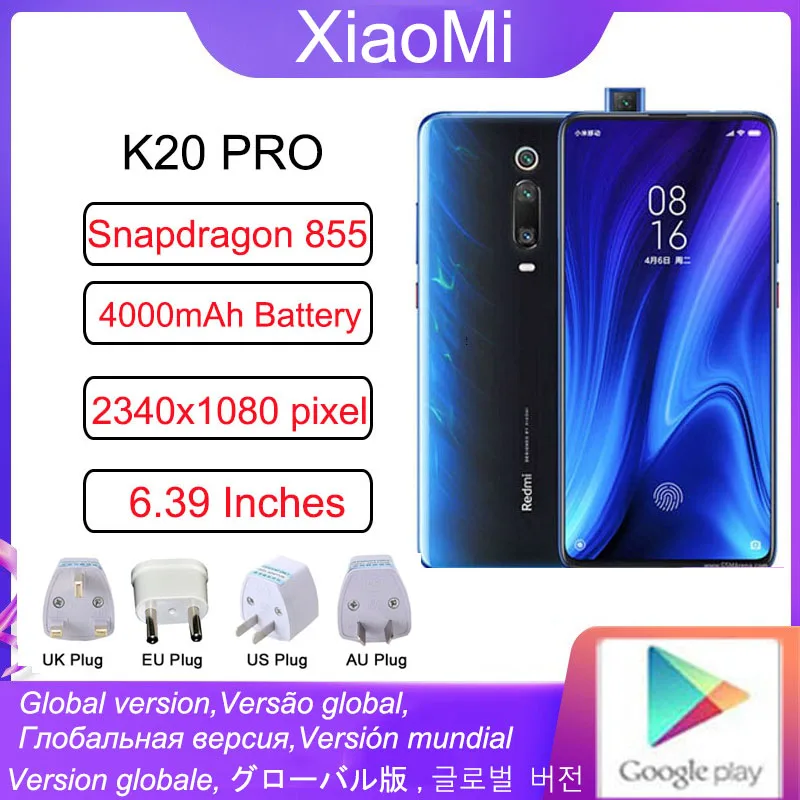 

Xiaomi Redmi K20 Pro Smartphone Xiaomi Mi 9T PRO celular 6GB RAM 128GB ROM Snapdragon 855 48 MP+ 20 MPRandom color with gift