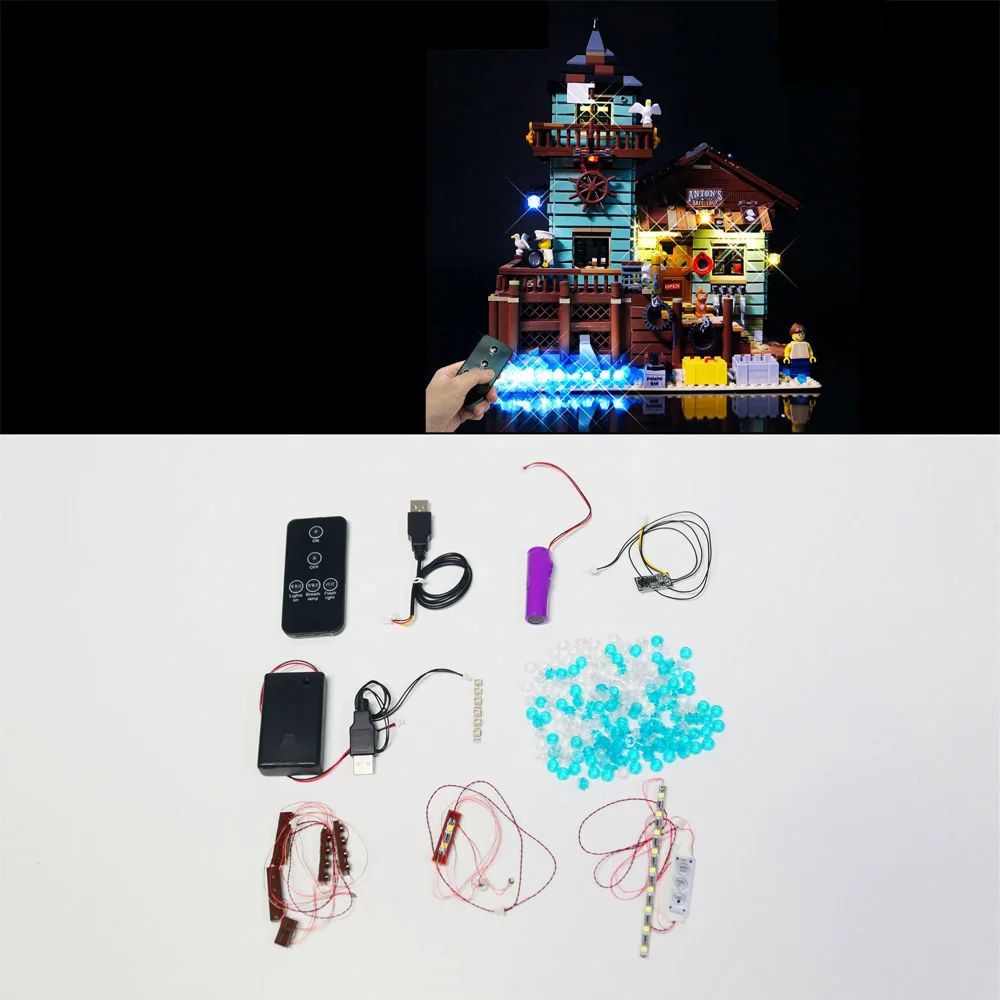 Набор со светильник кой RC для 21310 идей строительные блоки старого рыболовного