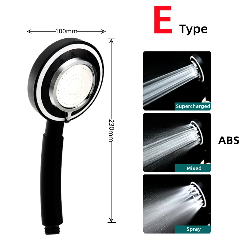 Ручная насадка для душа водосберегающая черная Дождевого ванной комнаты аэратор