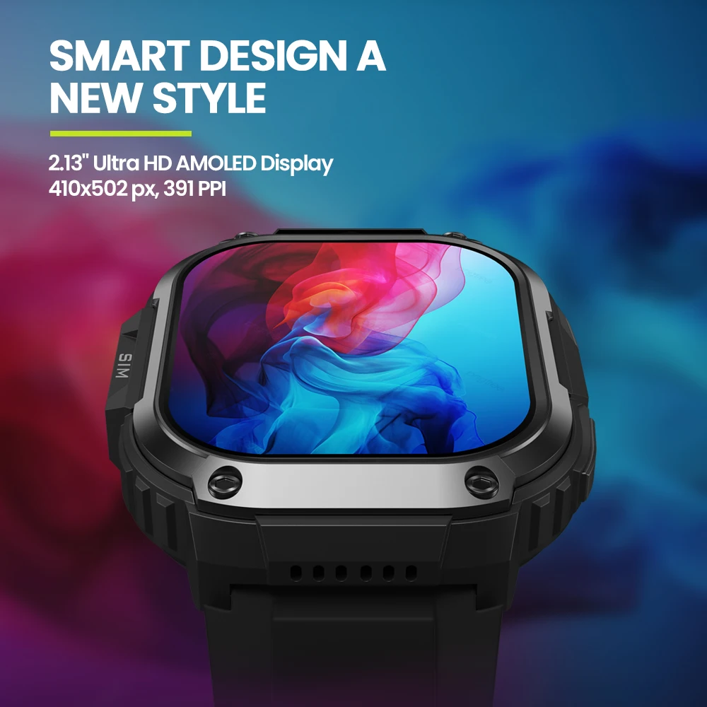 Фото Умные часы-телефон Zeblaze Thors SQ 4G GPS с 2,13-дюймовым AMOLED-экраном, Google Play, 2 ГБ+16 ГБ памяти, фронтальной камерой, Google Maps и Android 8.1 №3
