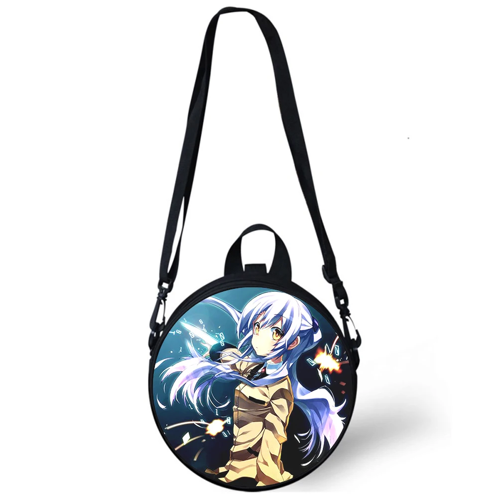 Angel Beats Tachibana Kanade Child kindergarten Bag 3D Print Crossbody Shoulder Bags School Women Mini Round Bagpacks Rugtas Bag