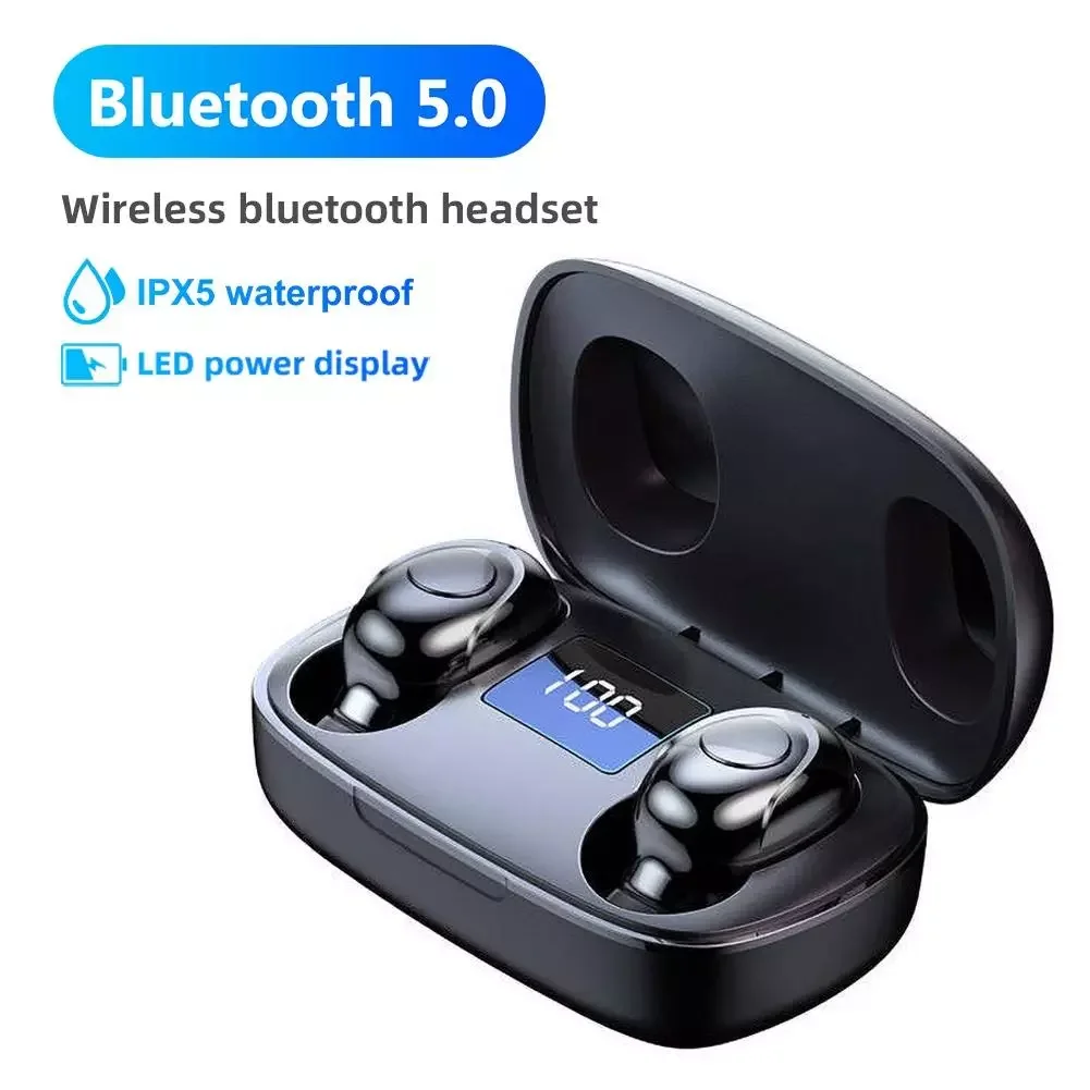 

S9 TWS Bluetooth 5.0 Wireless In-Ear Stereo Earphones Earbuds Waterproof Sport Headphone with LED Digital Display Charging Box