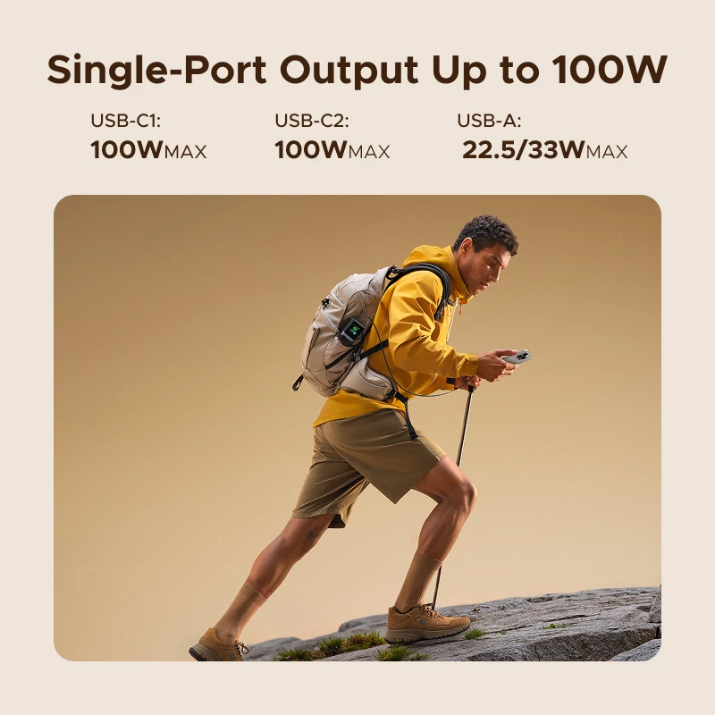 Фото UGREEN Nexode 165 Вт 20000 мАч Power Bank PD3.0 100 Вт Портативное зарядное устройство с быстрой зарядкой для MacBook Pro Внешняя батарея USB-C №3