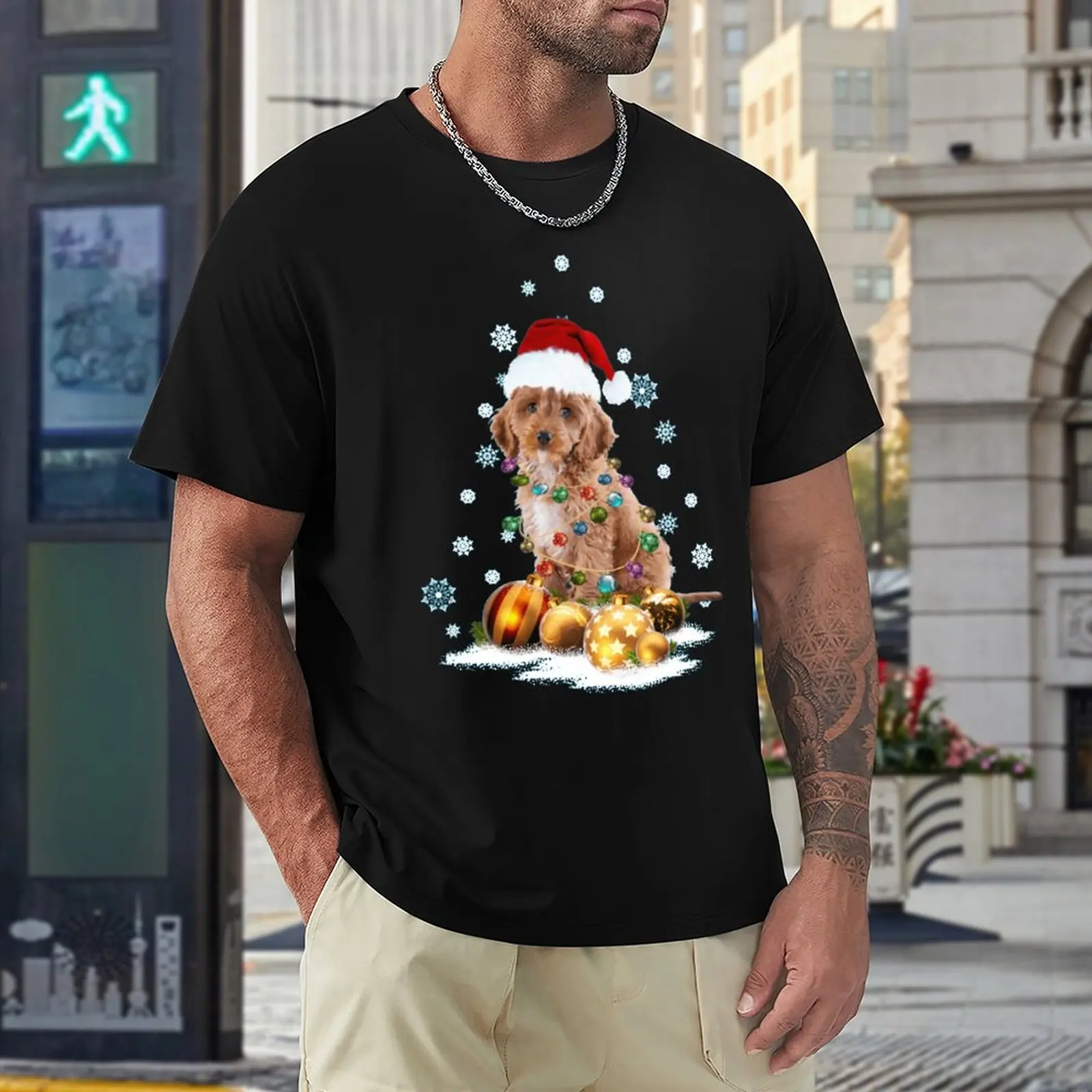 

T-shirts COCKAPOO Christmas Dog Lights Christmas Dog Top Quality Travel USA Size High Quality