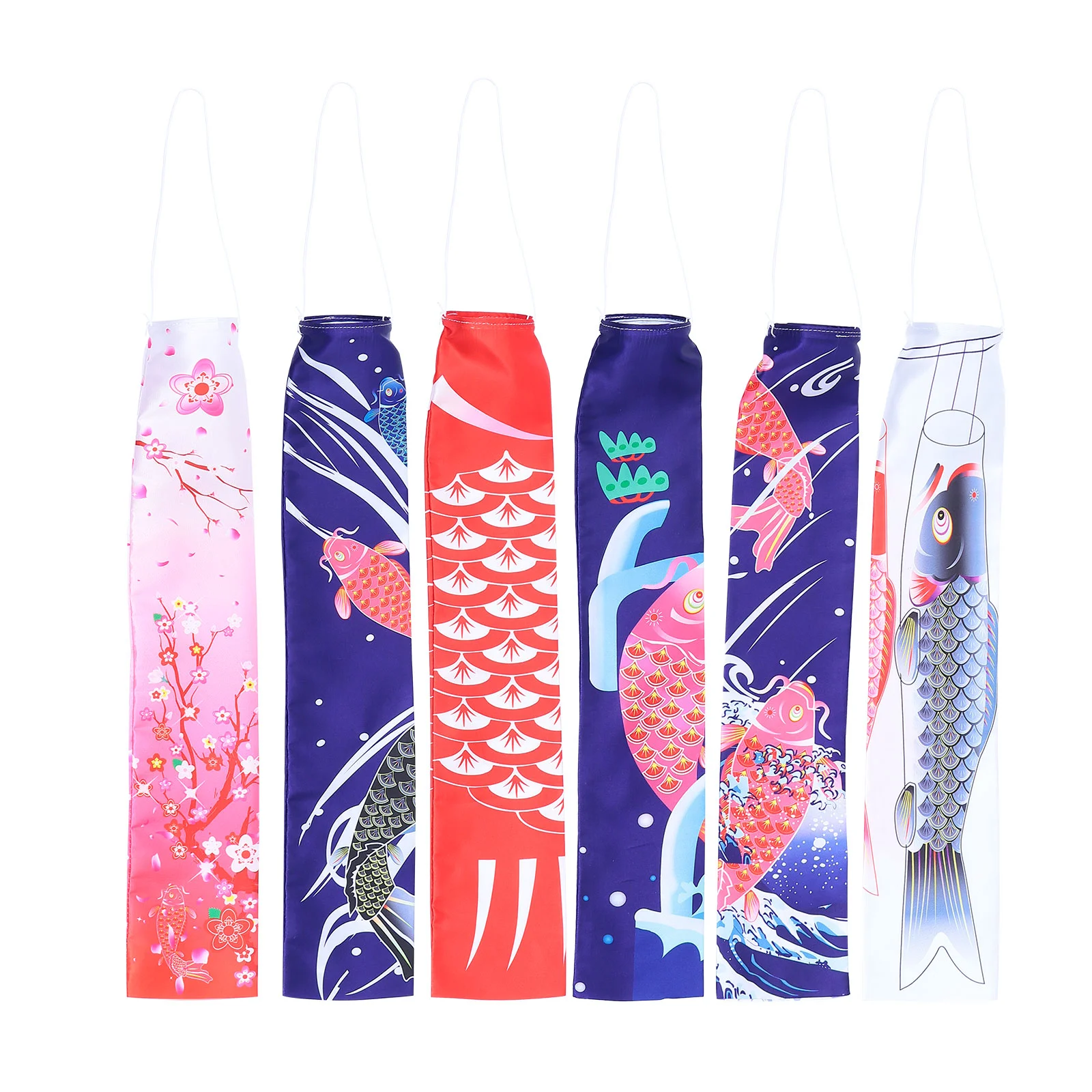 

6Pcs Japanese Carp Flag Pendant Decorative Fish Banner Sushi Restaurant Supply