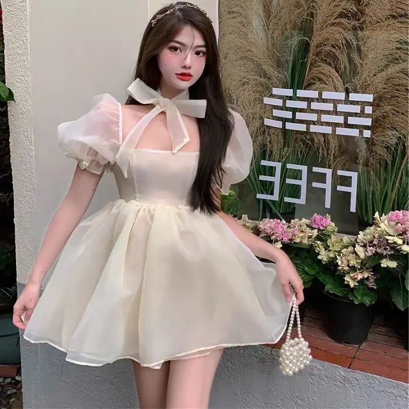 

Women Dress Summer 2022 Fashion Sexy Floral Print V-Neck A-line Short Sleeve High Waist Party Maxi Elegant Lace Dresses