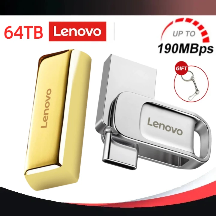 Оригинальные флеш-накопители Lenovo 16 Тб USB 3 0 64 ТБ металлическая высокоскоростная