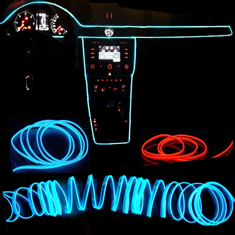 Hot Sale 1M/2M/3M/5M Car Interior Lighting LED Strip Decoration Garland Wire Rope Tube Line Flexible Neon Lights With USB Drive