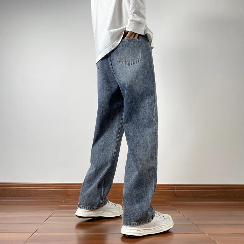 Men's fall and winter fashion Jeans Straight loose slim retro casual Pants Men's Clothing Jeans