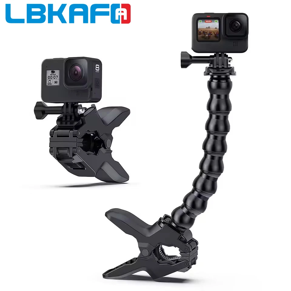 Фото TELESIN Jaw Flex Clamp Гибкое крепление на гибкой шее + зажим для телефона для камеры Insta360 Ace AcePro Gopro Hero 13 12 11 10 DJI 5pro 4 3 №1