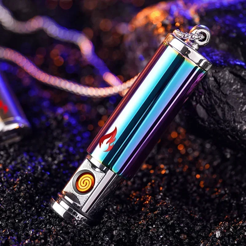 Фото Новая креативная интеллектуальная зажигалка-кулон NewMetal с голосовым управлением, на вольфрамовой проволоке, изысканная, с USB-зарядкой, ветрозащитная №2