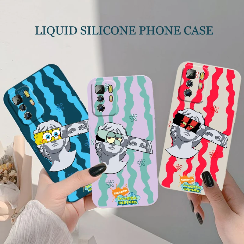 

Sponge Anime Phone Case For Xiaomi Redmi Note 11T 11 11S 10T 10 9T 9S 9 8T 8 7 6 5 Pro Liquid Rope Funda Cover Soft Back Capa