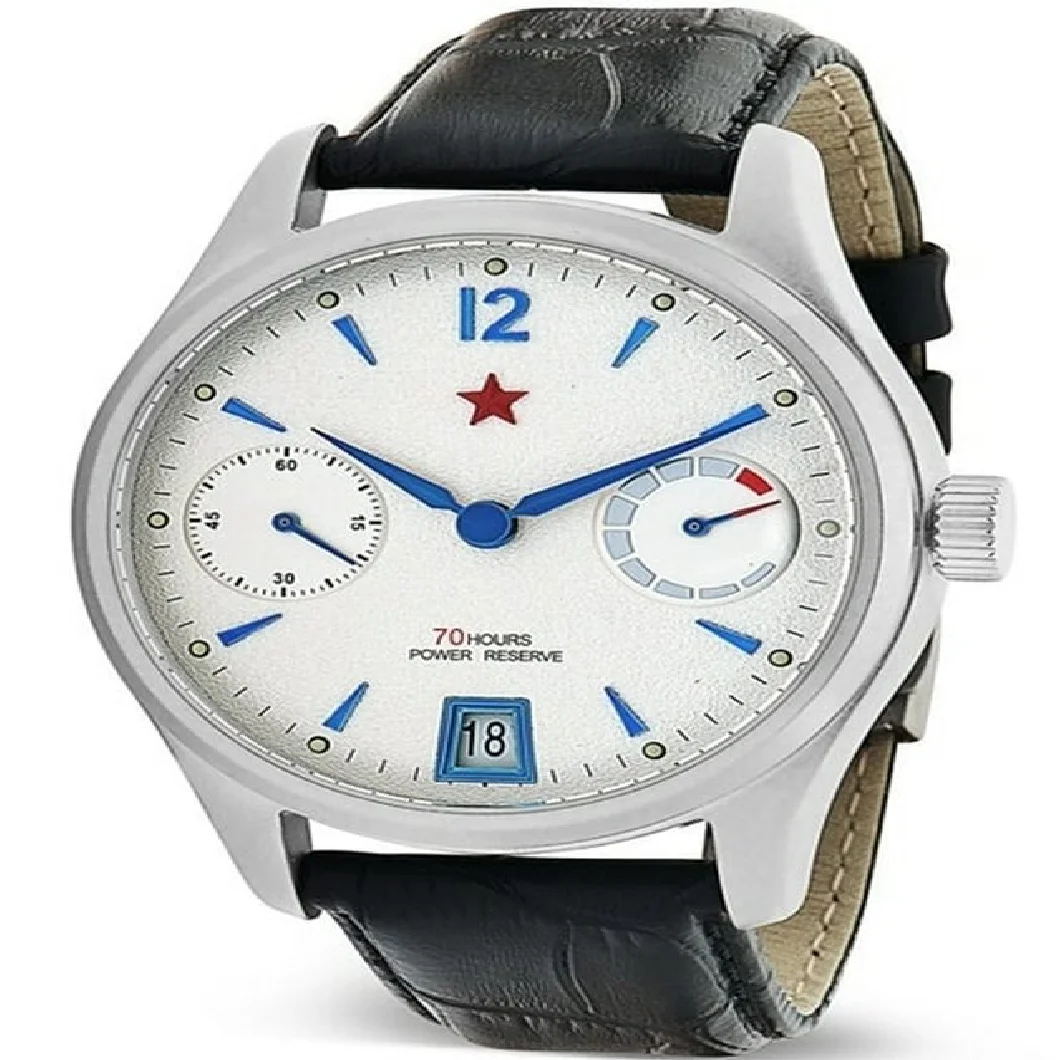 

Red Star Men's Luxury 44mm Vintage Military Automatic Watch Sapphire Crystal with Peacock Movement SL6601