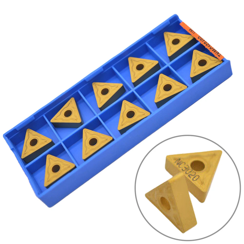 

10pcs Carbide Inserts Gold TNMG160408-HM For Cast Iron High Grip Strength Large Trimming CNC Insert For Cast Iron Tool Parts