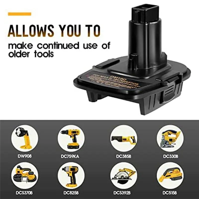 Фото (PQWN) Адаптер для аккумуляторов Dewalt 20V на 18V, обновленная версия DM18D, конвертер DCA1820 для Dewalt 18V/20V №2