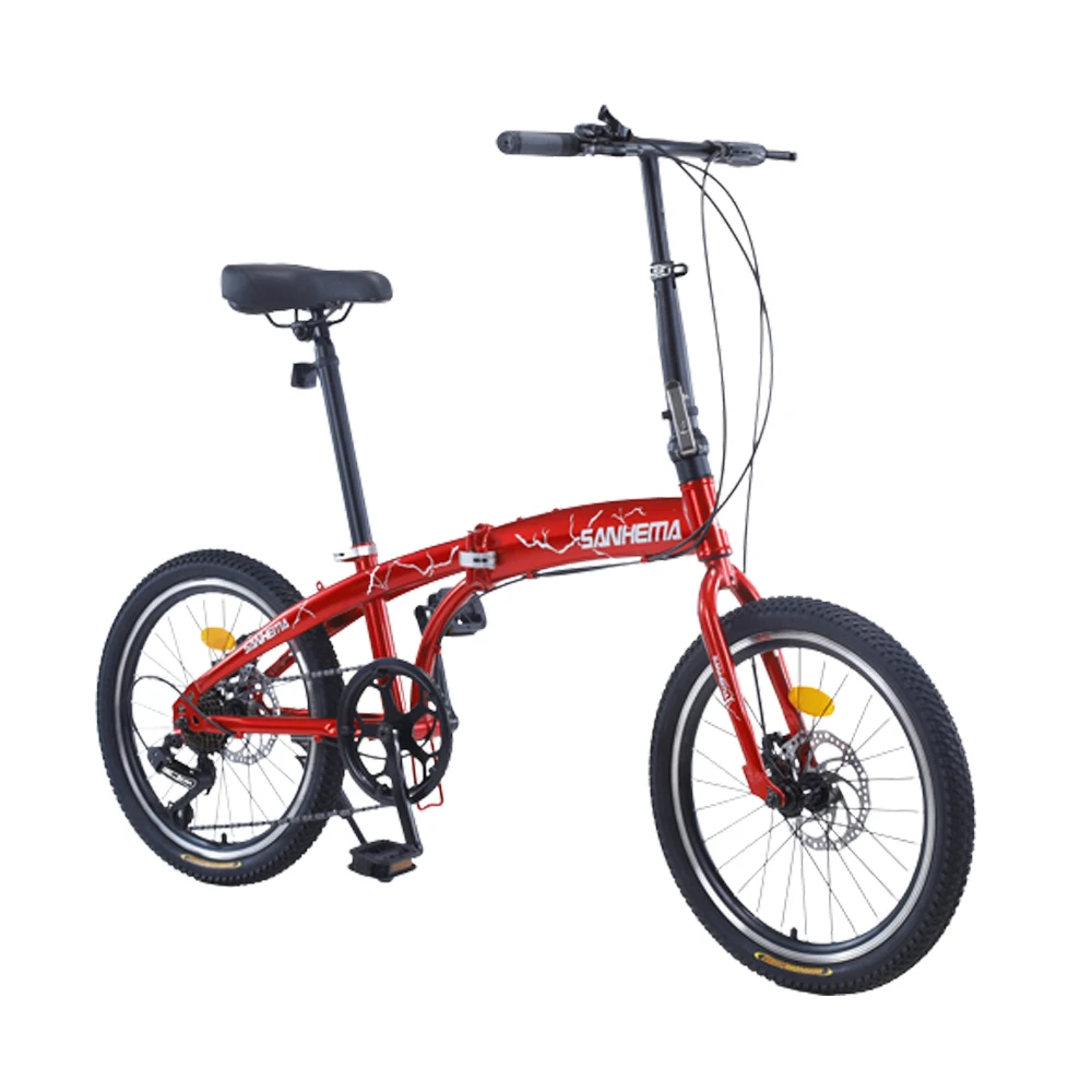 

Folding Bike Road Bike 20 Inches Bicycle Variable Speed Outdoor Wear Resistance Carbon Steel Disc Brake General