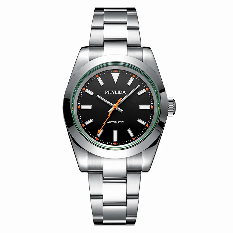 Автоматические механические Роскошные повседневные часы PHYLIDA 39 мм молния болт