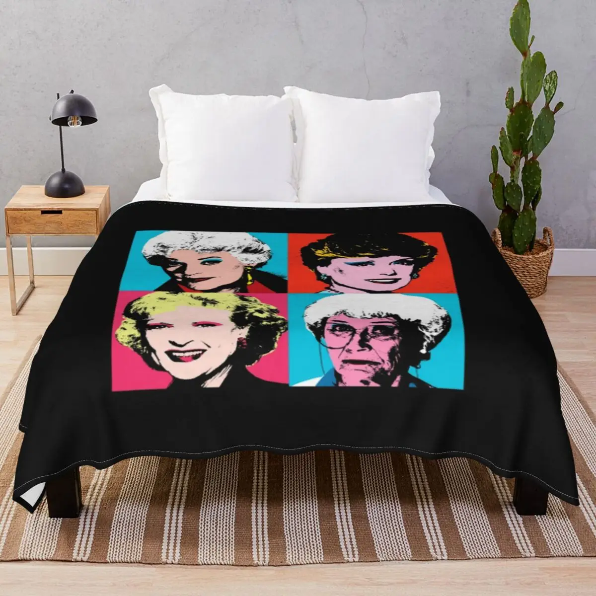 Golden Warhol Girls Blankets Fleece Summer Multi-function Unisex Throw Blanket for Bedding Home Couch Travel Cinema