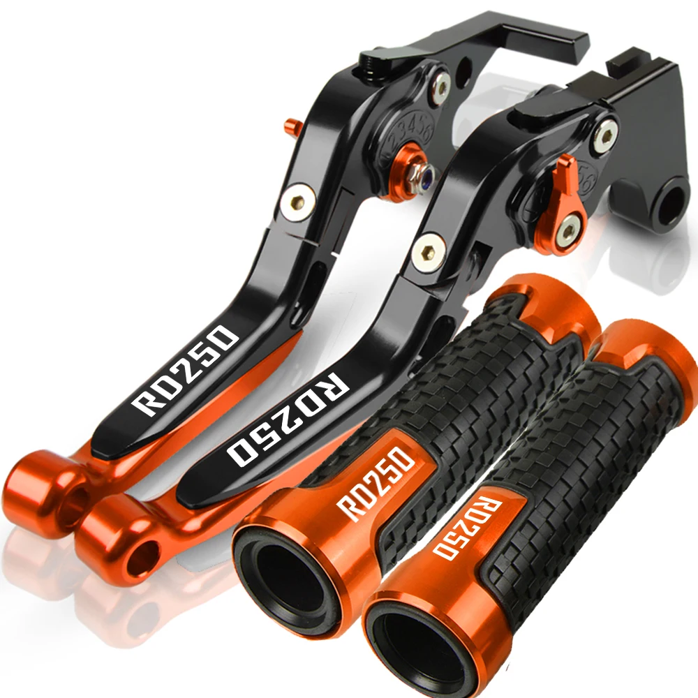 

CNC For YAMAHA RD250 A B C Brake Clutch Levers Handlebar Handle Grips Ends RD250 D E F 1974 1975 1976-1979 Motorbike Adjustable