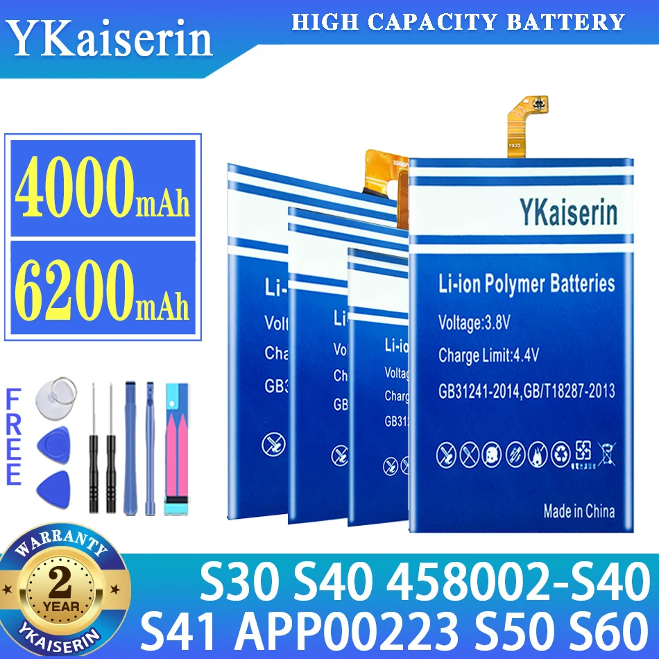 

YKaiserin high quality Battery For Caterpillar CAT S41 APP00223 S30 S40 458002-S40 S50 S60 Batterij + Free Tools