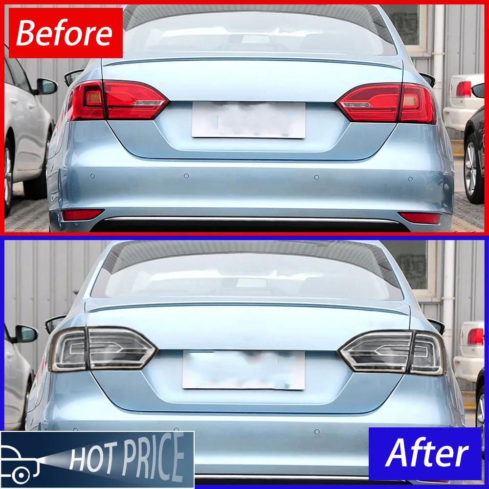 Фото Для Volkswagen Jetta Mk6 Sagitar 2012-2014 задний фонарь в сборе, модернизированная прозрачная версия, светодиодный динамический стиль №4